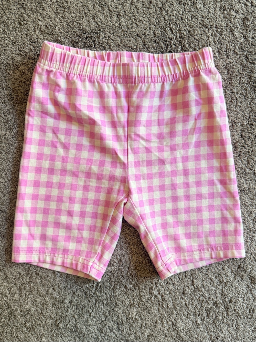 Hanna Andersson Pink and White Gingham Biker Shorts